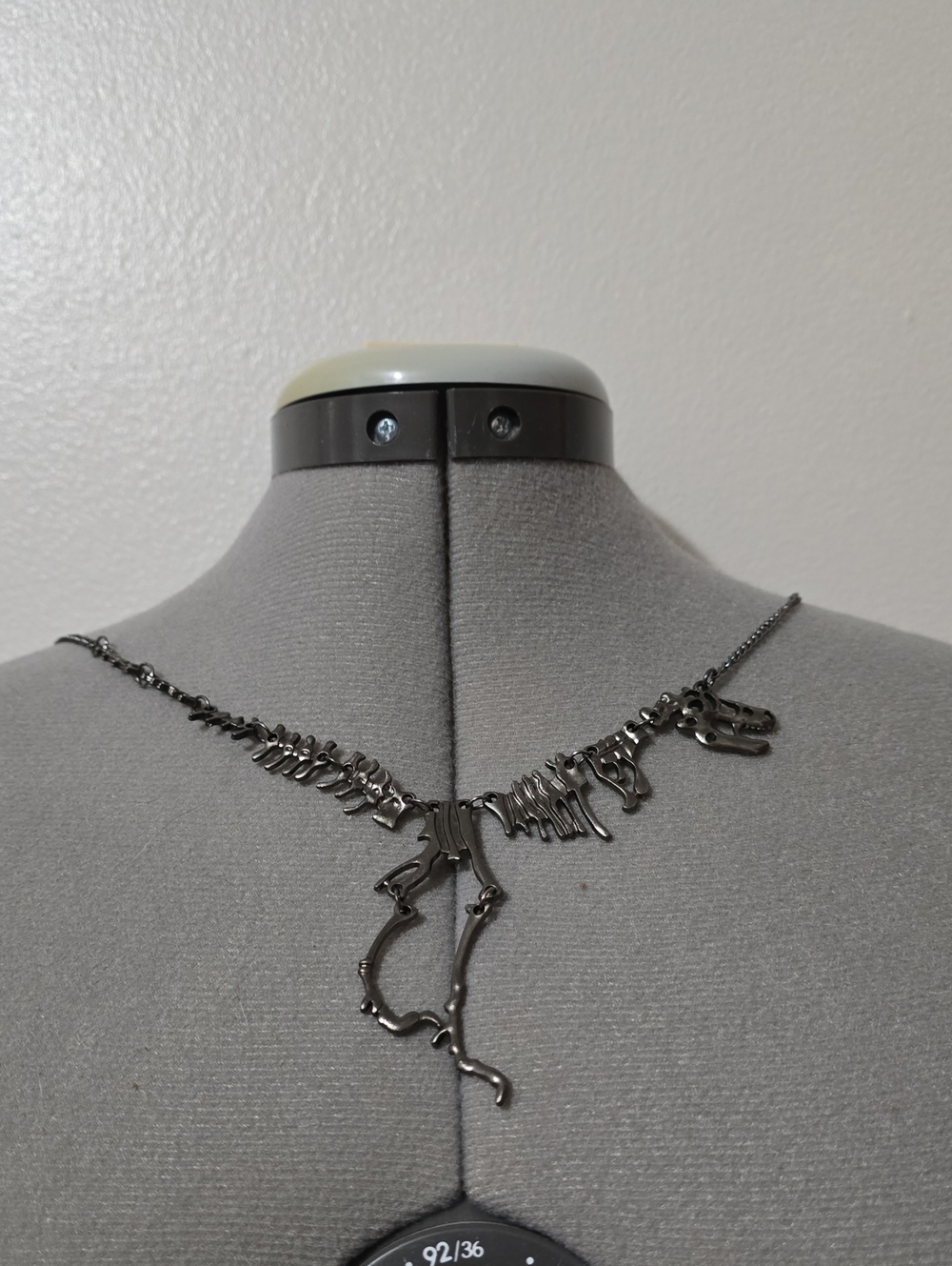 Silver Dinosaur Skeleton Necklace